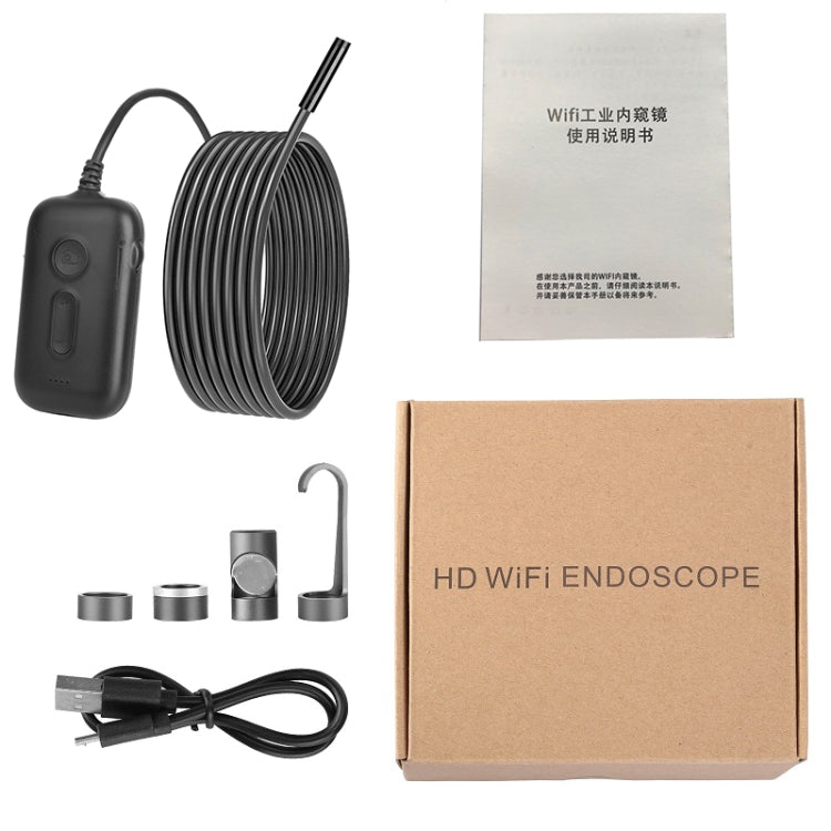 Y15 7.9mm Dual Camera WiFi Connected Hard Cable HD Industrial Endoscope, Length:3.5m(Black)