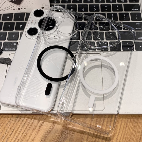 For Huawei Pura 70 Pro / 70 Pro+ MagSafe Magnetic Full Coverage Transparent PC Phone Case(White)