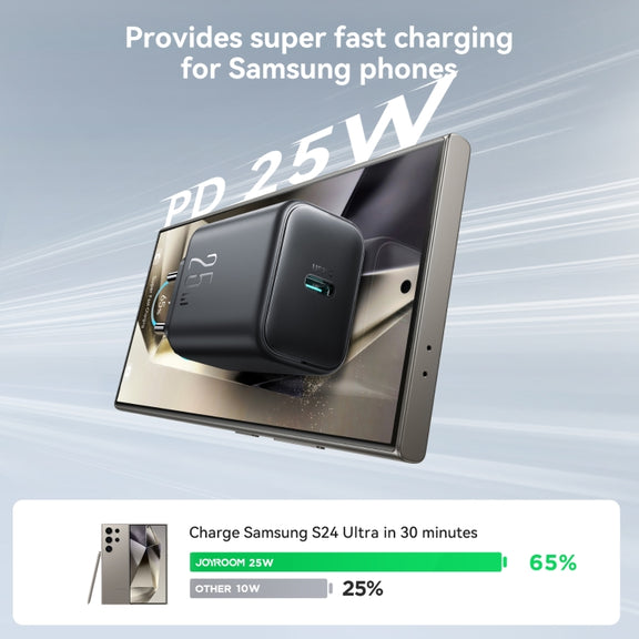 JOYROOM JR-TCF23 25W USB-C / Type-C Port Fast Charger Kit with Type-C to Type-C Cable, Plug:EU Plug(Black)
