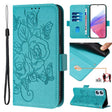 For Blackview A52 Embossed Rose RFID Anti-theft Leather Phone Case(Light Blue) - More Brand by PMC TechLife | Online Shopping South Africa | PMC TechLife | Buy Now Pay Later Mobicred