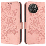 For Blackview Shark 8 Embossed Rose RFID Anti-theft Leather Phone Case(Pink)