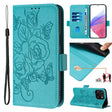 For Blackview WAVE 6C Embossed Rose RFID Anti-theft Leather Phone Case(Light Blue) - More Brand by PMC TechLife | Online Shopping South Africa | PMC TechLife | Buy Now Pay Later Mobicred