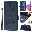 For Ulefone Note 14 Embossed Rose RFID Anti-theft Leather Phone Case(Dark Blue) - free shipping - PMC Jewellery - Order now!