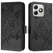 For Ulefone Note 18 Ultra Embossed Rose RFID Anti-theft Leather Phone Case(Black)