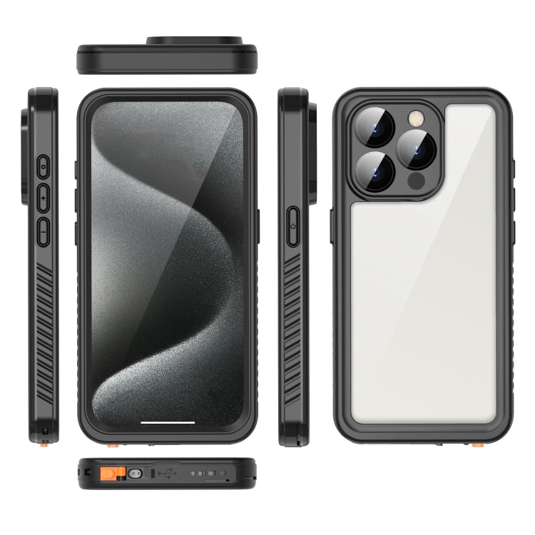 For iPhone 15 Pro RedPepper Shockproof IP68 Water-resistant PC + TPU Protective Case(Black)