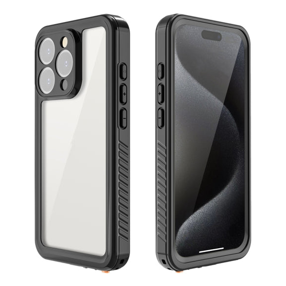 For iPhone 15 Pro RedPepper Shockproof IP68 Water-resistant PC + TPU Protective Case(Black)