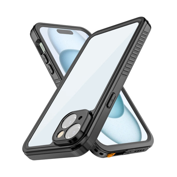 For iPhone 15 Plus RedPepper Shockproof IP68 Water-resistant PC + TPU Protective Case(Black)
