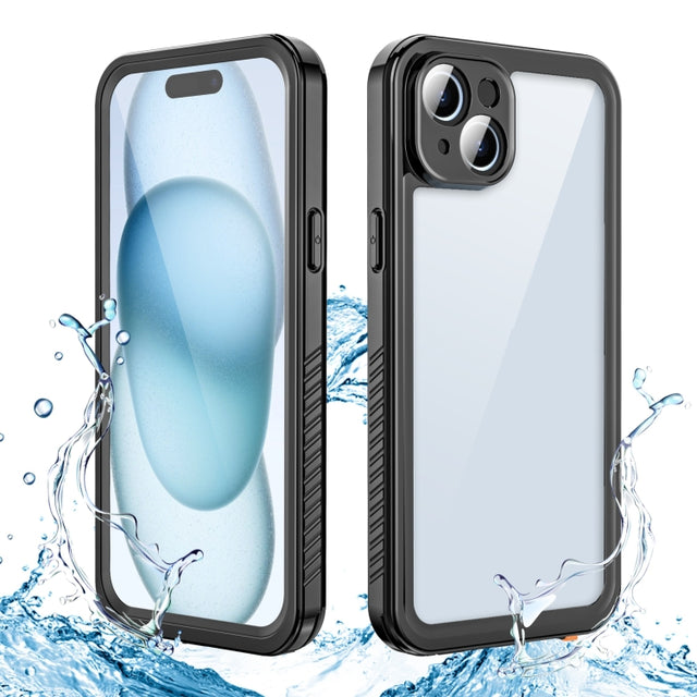 For iPhone 15 Plus RedPepper Shockproof IP68 Water-resistant PC + TPU Protective Case(Black)