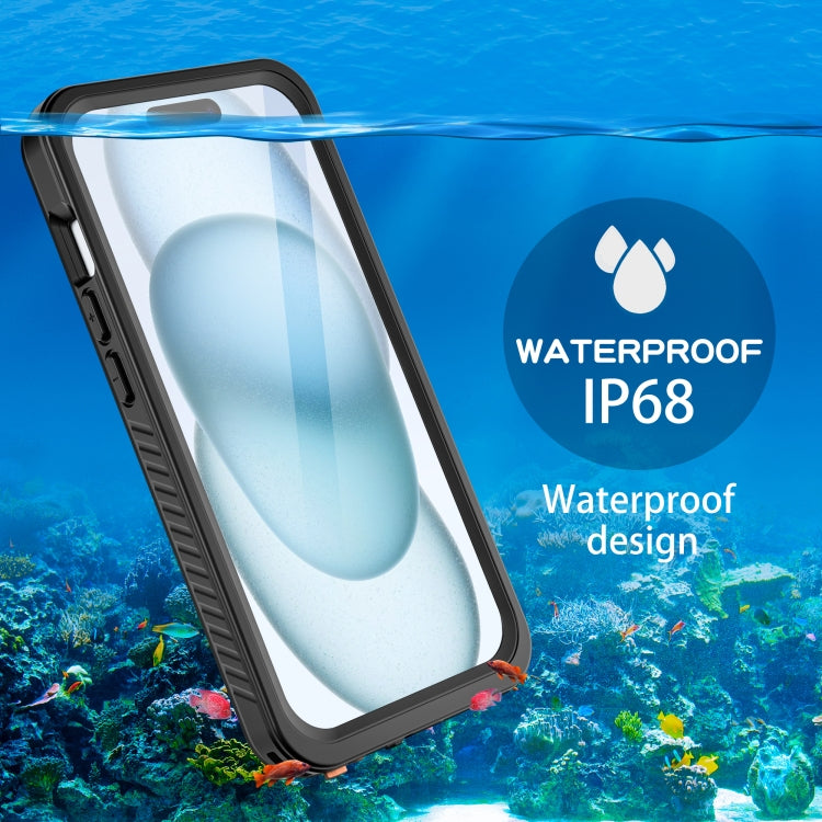 For iPhone 15 RedPepper Shockproof IP68 Water-resistant PC + TPU Protective Case(Black)