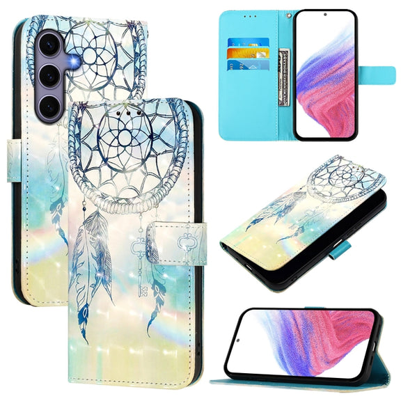 For Samsung Galaxy S25 5G 3D Painting Horizontal Flip Leather Phone Case(Dream Wind Chimes)