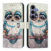 For Samsung Galaxy S25 5G 3D Painting Horizontal Flip Leather Phone Case(Grey Owl)