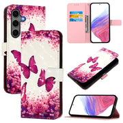 For Samsung Galaxy S25+ 5G 3D Painting Horizontal Flip Leather Phone Case(Rose Butterfly)
