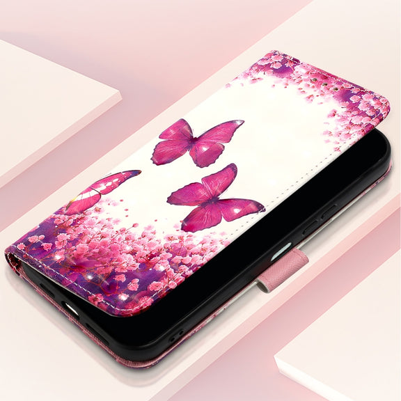 For Samsung Galaxy S25+ 5G 3D Painting Horizontal Flip Leather Phone Case(Rose Butterfly)