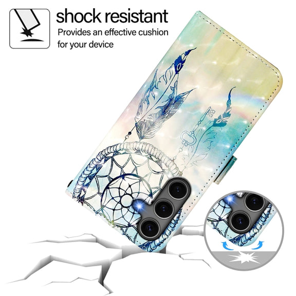 For Samsung Galaxy S25+ 5G 3D Painting Horizontal Flip Leather Phone Case(Dream Wind Chimes)