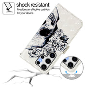 For Samsung Galaxy S25 Ultra 5G 3D Painting Horizontal Flip Leather Phone Case(Skull)