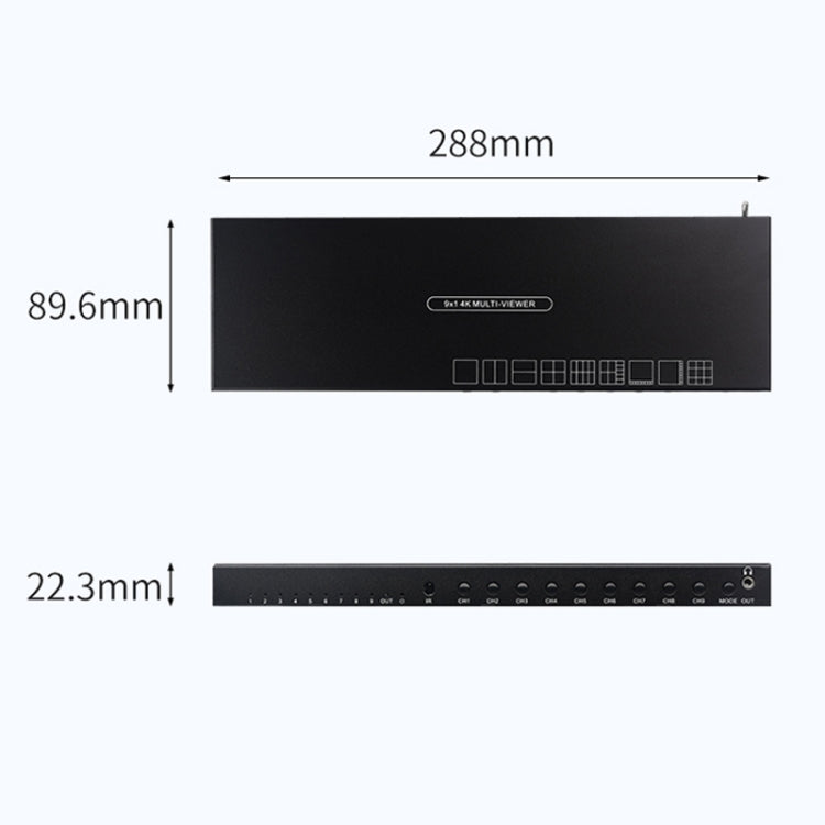 Measy MV4391 9-screen 4K HDMI 1080P Simultaneous Display Splitter(US Plug)