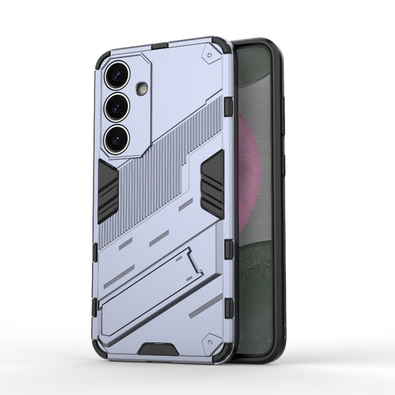 For Samsung Galaxy S25+ 5G Punk Armor 2 in 1 PC + TPU Shockproof Phone Case with Invisible Holder(Grey)
