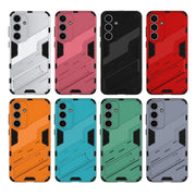 For Samsung Galaxy S25+ 5G Punk Armor 2 in 1 PC + TPU Shockproof Phone Case with Invisible Holder(Grey)