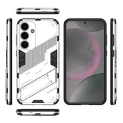 For Samsung Galaxy S25+ 5G Punk Armor 2 in 1 PC + TPU Shockproof Phone Case with Invisible Holder(White)