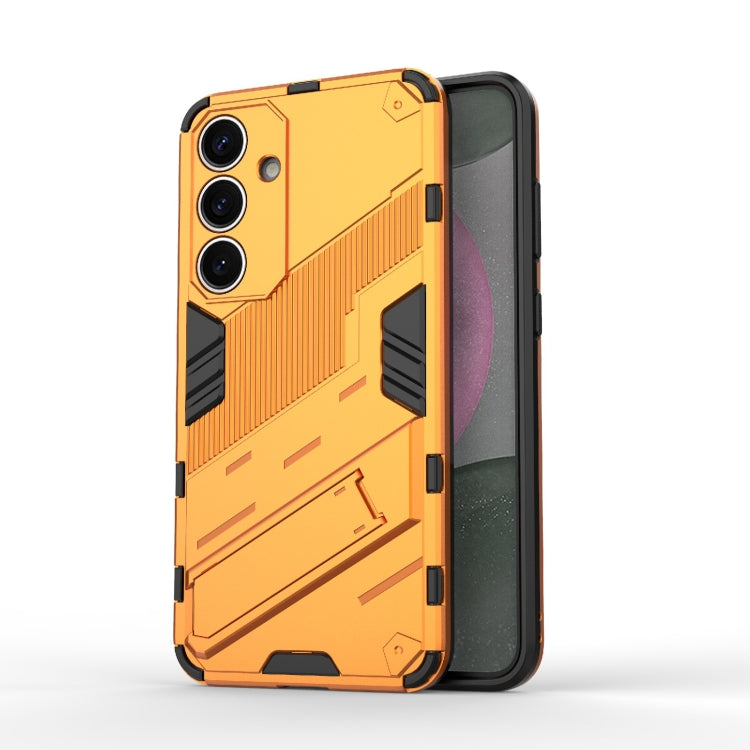 For Samsung Galaxy S25+ 5G Punk Armor 2 in 1 PC + TPU Shockproof Phone Case with Invisible Holder(Orange)