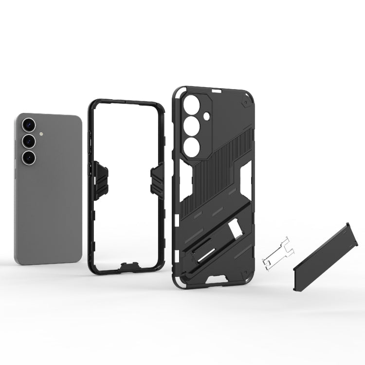 For Samsung Galaxy S25+ 5G Punk Armor 2 in 1 PC + TPU Shockproof Phone Case with Invisible Holder(Orange)