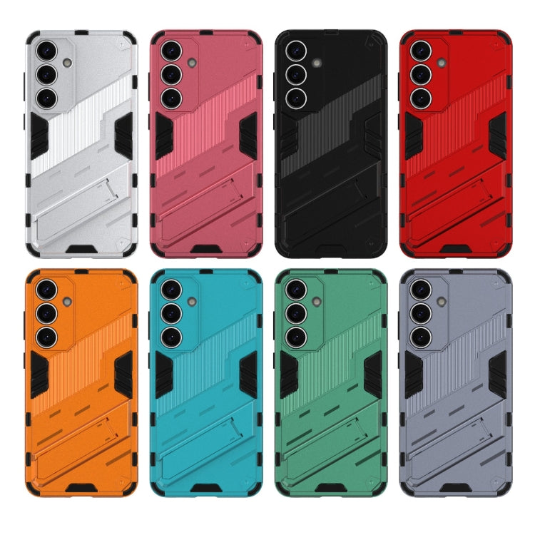 For Samsung Galaxy S25+ 5G Punk Armor 2 in 1 PC + TPU Shockproof Phone Case with Invisible Holder(Orange)