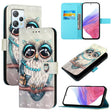 For Blackview A53 3D Painting Horizontal Flip Leather Phone Case(Grey Owl) - More Brand by PMC TechLife | Online Shopping South Africa | PMC TechLife | Buy Now Pay Later Mobicred