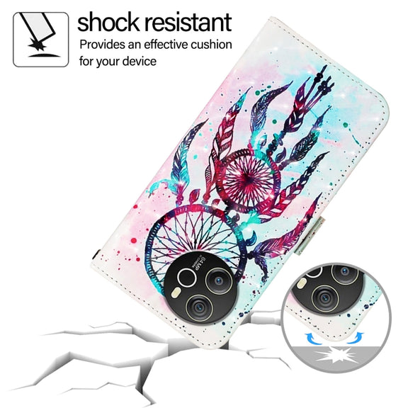 For Blackview Shark 8 3D Painting Horizontal Flip Leather Phone Case(Color Drop Wind Chimes)