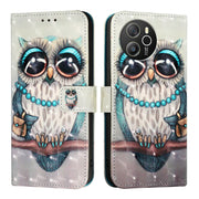 For Blackview Shark 8 3D Painting Horizontal Flip Leather Phone Case(Grey Owl)