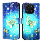 For Blackview Wave 6C 3D Painting Horizontal Flip Leather Phone Case(Golden Butterfly)