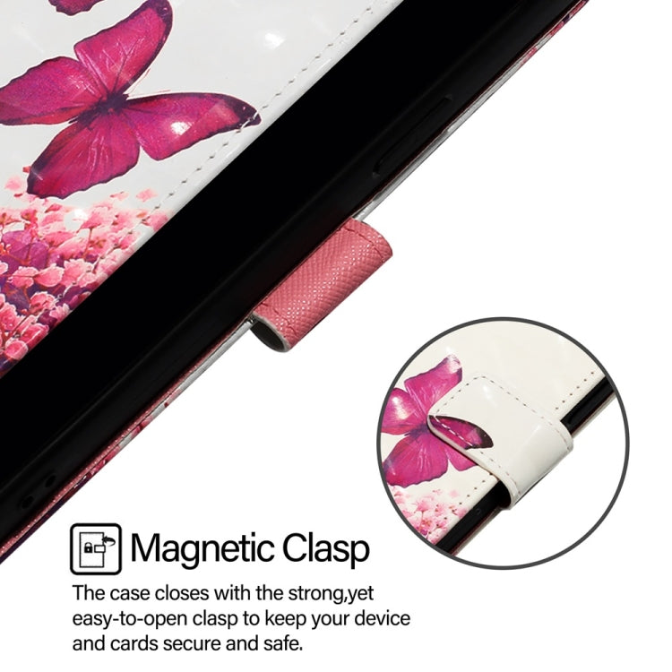 For Blackview Wave 6C 3D Painting Horizontal Flip Leather Phone Case(Rose Butterfly)
