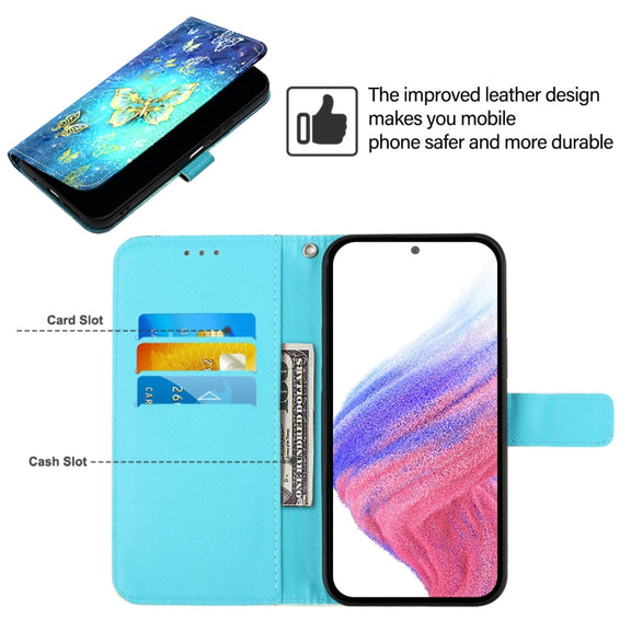 For Ulefone Note 14 3D Painting Horizontal Flip Leather Phone Case(Golden Butterfly)