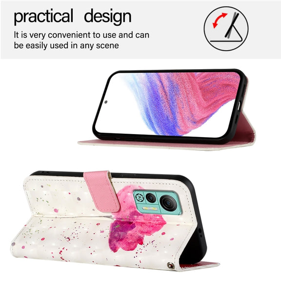 For Ulefone Note 14 3D Painting Horizontal Flip Leather Phone Case(Flower)