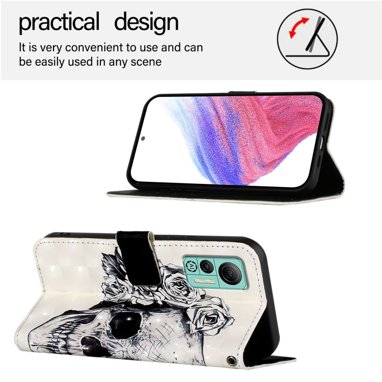 For Ulefone Note 14 3D Painting Horizontal Flip Leather Phone Case(Skull)