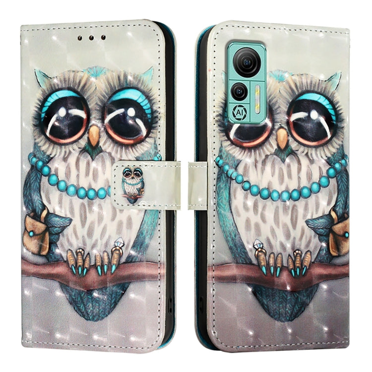 For Ulefone Note 14 3D Painting Horizontal Flip Leather Phone Case(Grey Owl)