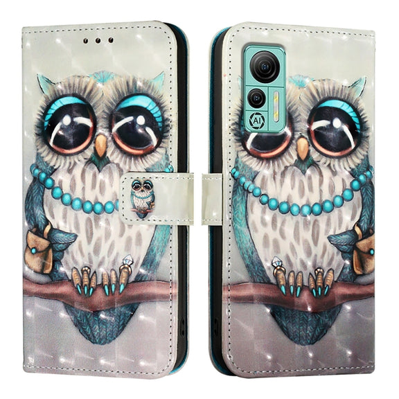 For Ulefone Note 14 3D Painting Horizontal Flip Leather Phone Case(Grey Owl)