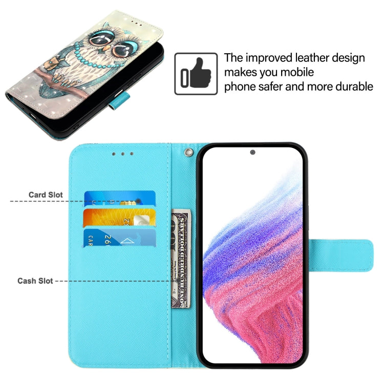 For Ulefone Note 14 3D Painting Horizontal Flip Leather Phone Case(Grey Owl)