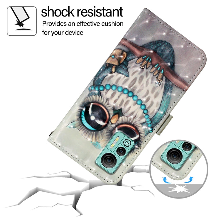 For Ulefone Note 14 3D Painting Horizontal Flip Leather Phone Case(Grey Owl)
