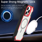For iPhone 16 Plus Transparent Acrylic MagSafe Lens Holder Phone Case(Red)