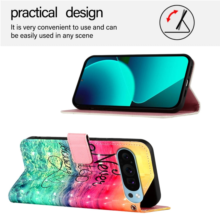 For Google Pixel 9 3D Painting Horizontal Flip Leather Phone Case(Chasing Dreams)