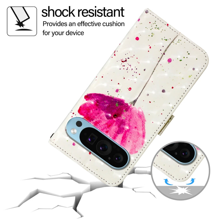 For Google Pixel 9 3D Painting Horizontal Flip Leather Phone Case(Flower)