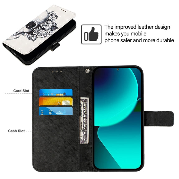 For Google Pixel 9 / 9 Pro 3D Painting Horizontal Flip Leather Phone Case(Skull)