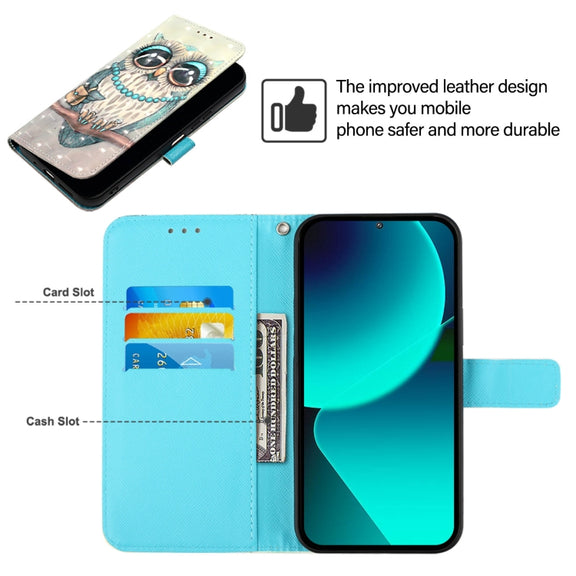 For Google Pixel 9 Pro XL 3D Painting Horizontal Flip Leather Phone Case(Grey Owl)