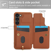 For Samsung Galaxy S25+ 5G Crossbody Flower Pattern Leather Phone Case(Brown)