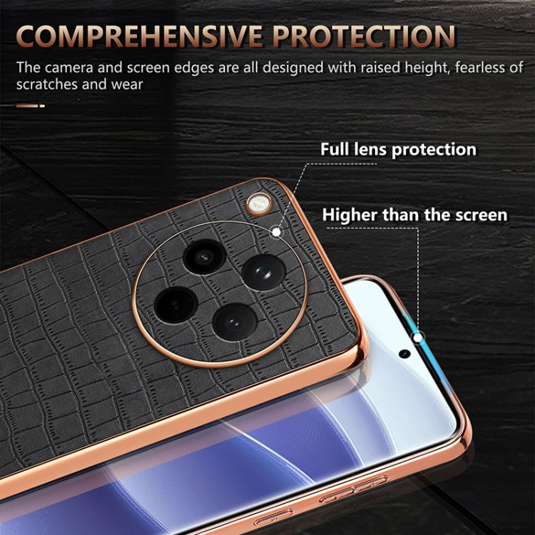 For OPPO Find X8 AZNS Electroplated Frame Crocodile Texture Full Coverage Phone Case(Green)