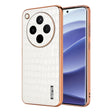 For OPPO Find X8 AZNS Electroplated Frame Crocodile Texture Full Coverage Phone Case(White) - Find X8 Cases by AZNS | Online Shopping South Africa | PMC Jewellery | Buy Now Pay Later Mobicred