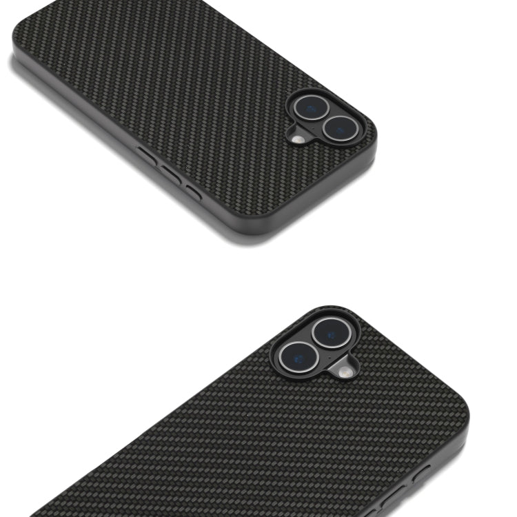 For iPhone 16 Carbon Fiber Texture Protective Phone Case(Black)