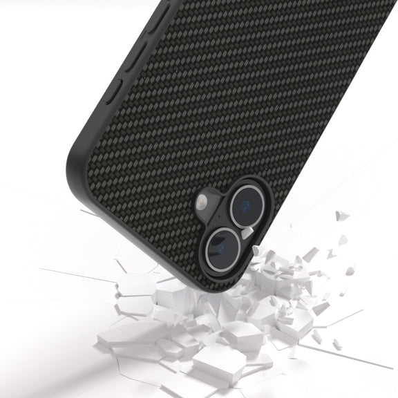 For iPhone 16 Carbon Fiber Texture Protective Phone Case(Black)