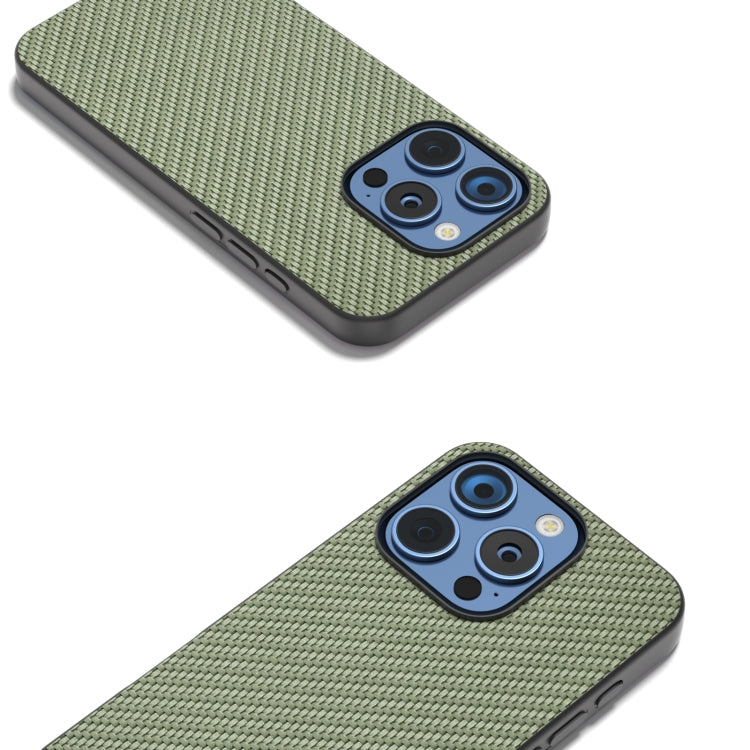 For iPhone 16 Pro Carbon Fiber Texture Protective Phone Case(Green)