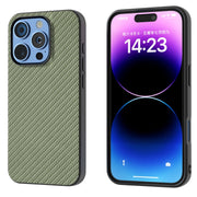 For iPhone 16 Pro Carbon Fiber Texture Protective Phone Case(Green)